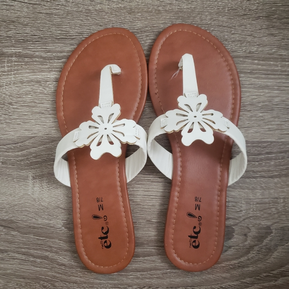 White Flower Sandals